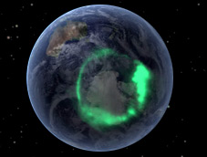 Une aurore boréale est la conséquence de l'interaction entre les particules chargées du vent solaire et la haute atmosphère