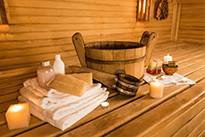 Sauna privée et bain à remous